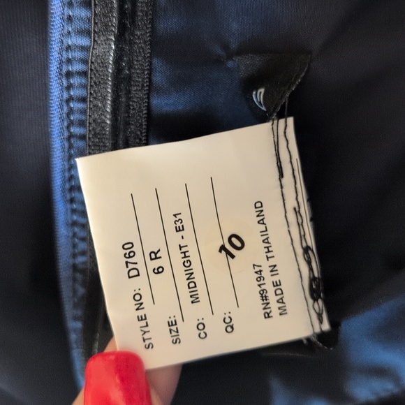 NWT Alfred Sung Off-The-shoulder Cuff Trumpet  Gown Slit Midnight Navy Blue 6 - Picture 7 of 13